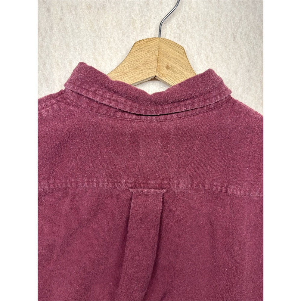 Lands End Chamois Shirt Men XXL Maroon Flannel Casual Outdoor Campcore Cabincore - Picture 12 of 16